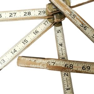 Vtg Millers Falls Wooden 72" 6ft Folding Measuring Stick Extension Tape Measure